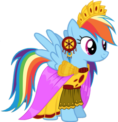 Size: 881x907 | Tagged: safe, edit, editor:pascalmulokozi2, gameloft, rainbow dash, g4, my little pony: magic princess, clothes, dress, ear piercing, earring, jewelry, piercing, rainbow dash always dresses in style, simple background, tiara, transparent background