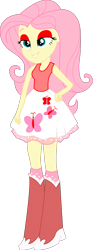 Size: 716x1920 | Tagged: safe, artist:smbros, fluttershy, human, equestria girls, g4, crossover, lidded eyes, simple background, solo, super mario bros., transparent background