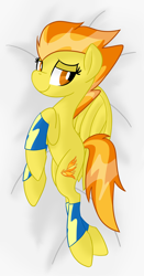 Size: 1422x2717 | Tagged: safe, artist:notadeliciouspotato, spitfire, pegasus, pony, g4, adorasexy, bedroom eyes, clothes, cute, female, leg warmers, lidded eyes, looking at you, mare, seductive, seductive look, seductive pose, sexy, smiling, solo, spread wings, stupid sexy spitfire, wings