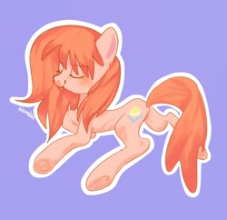 Size: 798x772 | Tagged: safe, artist:bbomi322, oc, oc only, earth pony, pony, :p, butt, earth pony oc, eyes closed, lying down, plot, prone, simple background, solo, tongue out, underhoof