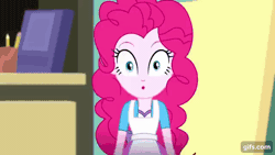 Size: 640x360 | Tagged: safe, screencap, pinkie pie, human, equestria girls, g4, my little pony equestria girls: summertime shorts, the art of friendship, animated, fire, flame eyes, gif, gifs.com, solo, wingding eyes