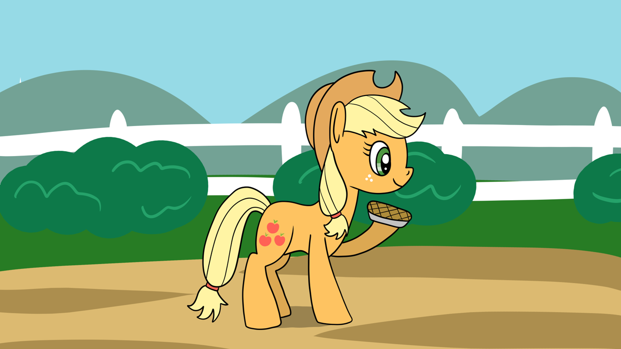 #2963639 - safe, artist:platinumdrop, applejack, g4, food, pie, solo ...