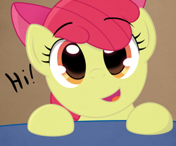 Size: 2520x2100 | Tagged: safe, artist:thematrixman, apple bloom, earth pony, pony, g4, adorabloom, bust, cute, female, filly, foal, hi, high res, looking at you, open mouth, open smile, smiling, solo
