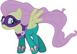 Size: 1222x853 | Tagged: safe, edit, edited screencap, editor:pascalmulokozi2, screencap, fluttershy, saddle rager, pegasus, pony, g4, power ponies (episode), season 4, background removed, embarrassed, power ponies, shy, simple background, transparent background, worried