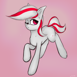 Size: 1990x1990 | Tagged: safe, artist:lu.de, sugar moonlight, earth pony, pony, g5, female, jumping, mare, one eye closed, simple background, solo