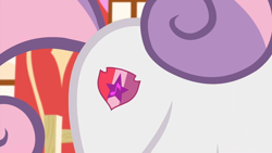 Size: 1920x1080 | Tagged: safe, screencap, sweetie belle, pony, unicorn, crusaders of the lost mark, g4, season 5, 1080p, cutie mark, female, filly, foal, pictures of butts, solo, sweetie belle's cutie mark