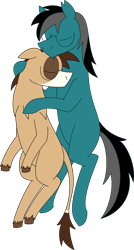 Size: 1792x3345 | Tagged: safe, artist:emc-blingds, oc, oc only, pony, duo, eyes closed, leonine tail, male, nuzzling, simple background, stallion, tail, transparent background