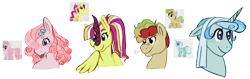 Size: 3267x1029 | Tagged: safe, artist:iesbeans, oc, oc only, earth pony, kirin, pony, unicorn, winged kirin, simple background, tongue out, transparent background