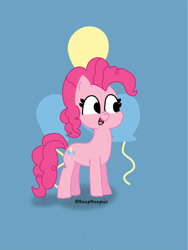 Size: 1125x1500 | Tagged: safe, artist:beepbeep, pinkie pie, earth pony, pony, g4, cutie mark, cutie mark background, female, full body, mare, ponk, simple background, solo