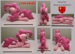 Size: 7788x5618 | Tagged: safe, artist:darthalex70, pinkie pie, earth pony, pony, g4, absurd resolution, advertisement, belly button, dock, female, irl, lying down, mare, photo, plushie, ruler, solo, tail