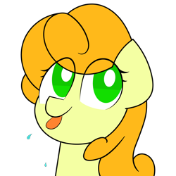 Size: 1296x1296 | Tagged: safe, artist:greenhoof, carrot top, golden harvest, earth pony, pony, g4, :p, eye clipping through hair, female, mare, simple background, solo, tongue out, transparent background, vector, white pupils