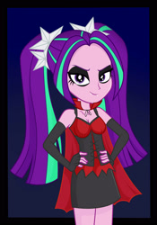 Size: 1750x2500 | Tagged: safe, artist:daarkenn, aria blaze, human, equestria girls, g4, breasts, female, hand on hip, nightmare night, pigtails, sexy, solo, stupid sexy aria blaze, twintails, vampire costume