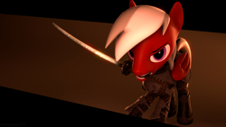 Size: 3840x2160 | Tagged: safe, artist:fireemerald123, oc, oc only, oc:astel honor, pegasus, pony, 3d, armor, high res, katana, simple background, source filmmaker, sword, weapon