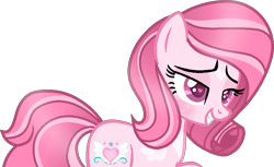 Size: 798x487 | Tagged: safe, artist:muhammad yunus, oc, oc only, oc:annisa trihapsari, earth pony, pony, bedroom eyes, blushing, earth pony oc, female, gritted teeth, heart, heart eyes, heart mark, mare, medibang paint, redesign, simple background, solo, teeth, transparent background, wingding eyes