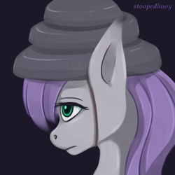 Size: 800x800 | Tagged: safe, artist:stoopedhooy, derpibooru exclusive, maud pie, earth pony, pony, mlp fim's twelfth anniversary, g4, bust, clothes, costume, energy dome, female, halloween, halloween costume, hat, mare, nightmare night, portrait, solo