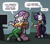 Size: 6000x5249 | Tagged: safe, artist:toonbat, rarity, sweetie belle, unicorn, anthro, unguligrade anthro, g4, belle sisters, breasts, busty sweetie belle, chair, clothes, dart, dress, drugged, duo, female, gun, imdb, implied porn, older, older sweetie belle, onomatopoeia, patreon, patreon reward, rifle, siblings, sisters, sound effects, the venture bros., tranquilizer, weapon, zzz