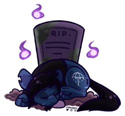 Size: 939x874 | Tagged: safe, artist:ak4neh, oc, earth pony, pony, undead, zombie, zombie pony, bone, bring me the horizon, clothes, commission, gravestone, halloween, holiday, long sleeves, male, oliver sykes, ponified, scar, shirt, signature, simple background, sleeping, solo, stallion, stitches, transparent background, ych result
