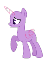 Size: 1745x2050 | Tagged: safe, artist:existencecosmos188, oc, oc only, alicorn, pony, alicorn oc, bald, base, eyelashes, female, horn, mare, raised hoof, simple background, solo, transparent background, wings