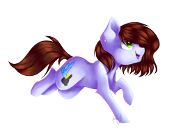 Size: 1985x1537 | Tagged: safe, artist:prettyshinegp, oc, oc only, earth pony, pony, ear piercing, earth pony oc, piercing, raised hoof, signature, simple background, smiling, solo, transparent background