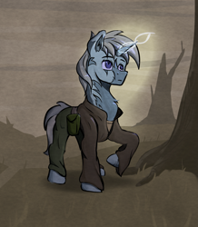 Size: 2637x3025 | Tagged: safe, artist:dvfrost, oc, oc:all-metal, pony, unicorn, fallout equestria, fallout, high res, magic, pony oc, ponytail, ponytails, solo