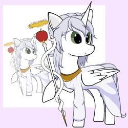 Size: 2000x2000 | Tagged: artist needed, source needed, safe, oc, oc:κασσάνδρα, alicorn, pony, alicorn oc, high res, horn, solo, wings