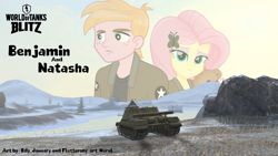 Size: 1920x1080 | Tagged: safe, artist:edy_january, artist:fluttershy_art.nurul, edit, vector edit, big macintosh, fluttershy, human, equestria girls, g4, clothes, female, girls und panzer, jacket, male, malinovka, marine, marines, military, military uniform, plushie, russia, saunders, ship:fluttermac, shipping, sky, straight, tank (vehicle), teddy bear, uniform, united states, usmc, vector, vector used