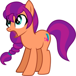 Size: 970x968 | Tagged: safe, artist:helenosprime, sunny starscout, earth pony, pony, g4, g5, cute, female, g5 to g4, generation leap, mare, open mouth, simple background, solo, sunnybetes, transparent background