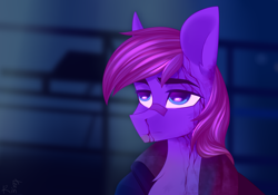 Size: 2000x1400 | Tagged: safe, artist:rinteen, oc, oc only, pegasus, pony, bandaid, bandaid on nose, blade runner 2049, blood, meme, solo, you look lonely