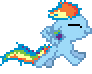 Size: 92x74 | Tagged: artist needed, source needed, safe, rainbow dash, pegasus, pony, g4, angry, animated, desktop ponies, female, filly, flying, foal, messy mane, messy tail, pixel art, simple background, solo, sprite, tail, transparent background, wat