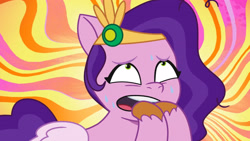 Size: 3072x1727 | Tagged: safe, screencap, pipp petals, pegasus, pony, g5, making a meal of it, my little pony: tell your tale, spoiler:g5, spoiler:my little pony: tell your tale, spoiler:tyts01e35, drama queen pipp, female, high res, mare, nervous sweat, open mouth, pinpoint eyes, solo