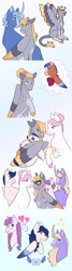 Size: 1280x4789 | Tagged: safe, artist:s0ftserve, derpy hooves, dinky hooves, nurse redheart, pokey pierce, spearhead, oc, oc:booboo kisses, oc:chain mail, pony, g4, colored wings, derpyheart, multicolored wings, pregnancy test, wings