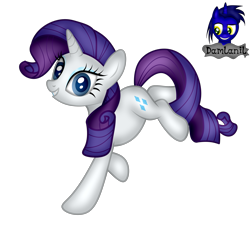 Size: 3277x3065 | Tagged: safe, artist:damlanil, rarity, pony, unicorn, g4, female, high res, horn, looking at you, mare, raised hoof, show accurate, simple background, smiling, solo, transparent background, vector