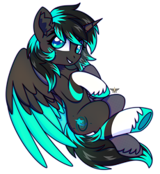 Size: 2500x2720 | Tagged: safe, artist:stesha, oc, oc only, oc:starpool, alicorn, pony, alicorn oc, blue eyes, colored wings, commission, female, full body, high res, horn, looking at you, mare, partially open wings, simple background, smiling, smiling at you, solo, tail, transparent background, two toned mane, two toned tail, two toned wings, wingding eyes, wings