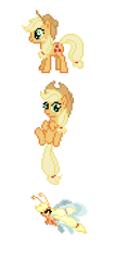 Size: 165x387 | Tagged: artist needed, source needed, safe, applejack, breezie, earth pony, pony, g4, breeziefied, comic, pixel art, simple background, solo, species swap, white background