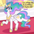 Size: 4000x4000 | Tagged: safe, artist:graphenescloset, princess celestia, alicorn, pony, series:tons of sun, g4, absurd resolution, dialogue, incentive drive, looking back, open mouth, open smile, slender, smiling, solo, speech bubble, standing on two hooves, thin, this will end in weight gain, weight gain sequence