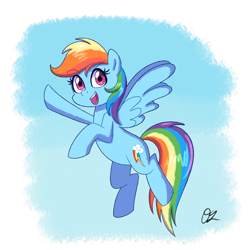 Size: 4000x4000 | Tagged: safe, artist:nyctophelia, rainbow dash, pegasus, pony, g4, female, open mouth, open smile, partial background, simple background, smiling, solo, transparent background
