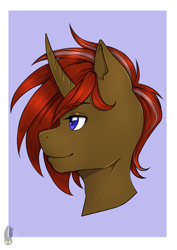 Size: 1446x2039 | Tagged: safe, artist:natt333, oc, oc only, pony, unicorn, advertisement, bust, commission, commission info, commissioner:solar aura, curved horn, horn, portrait, profile, signature, simple background, solo