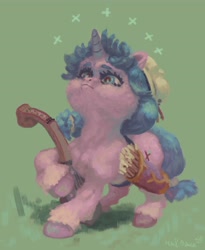 Size: 3530x4300 | Tagged: safe, artist:hailmace, oc, oc only, pony, unicorn, fluffy, looking up, musical instrument, simple background, solo