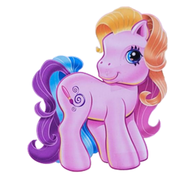 Size: 1557x1557 | Tagged: safe, toola-roola, earth pony, pony, g3, official, female, paintbrush, simple background, solo, standing, transparent background