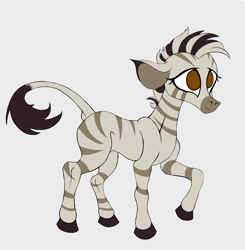 Size: 3034x3095 | Tagged: safe, artist:skunk bunk, ribbon (tfh), zebra, them's fightin' herds, black and white mane, brown eyes, community related, female, high res, simple background, solo, white background