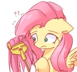 Size: 1080x1003 | Tagged: safe, artist:starflashing twinkle, fluttershy, pegasus, pony, g4, cute, female, fluttermop, mare, meme, mop, simple background, white background