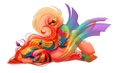 Size: 2500x1500 | Tagged: safe, artist:inspiredpixels, oc, oc:crayola, earth pony, pony, disgruntled, faceplant, female, mare, paintbrush, simple background, solo, transparent background