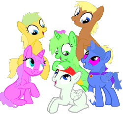 Size: 927x861 | Tagged: safe, artist:starlandkrewfanatic, oc, oc:lizzy the lizard, oc:naarky the aardvark, oc:pipsqueak the mouse, oc:sid the seagull, oc:sparkle the rabbit, oc:sparky the rabbit, alicorn, earth pony, pegasus, pony, unicorn, parkdean resorts, ponified, rating, simple background, starland krew, transparent background