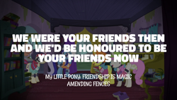 Size: 1920x1080 | Tagged: safe, edit, edited screencap, editor:quoterific, screencap, lemon hearts, minuette, moondancer, twinkleshine, pony, unicorn, amending fences, g4, canterlot, helmet, text