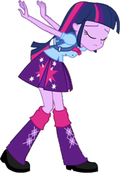 Size: 448x647 | Tagged: safe, artist:pascalmulokozi2, edit, edited screencap, screencap, twilight sparkle, alicorn, human, equestria girls, g4, my little pony equestria girls, background removed, bowing, eyebrows, eyes closed, female, frown, simple background, solo, transparent background, twilight sparkle (alicorn)
