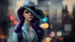 Size: 3584x2048 | Tagged: safe, artist:my-little-pop-artist, rarity, human, g4, clothes, female, hat, high res, humanized, solo