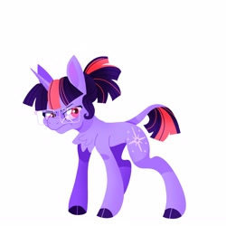 Size: 4000x4000 | Tagged: safe, artist:pastacrylic, twilight sparkle, pony, unicorn, g4, alternate cutie mark, alternate design, female, mare, simple background, solo, white background