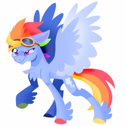 Size: 4000x4000 | Tagged: safe, artist:pastacrylic, rainbow dash, pegasus, pony, g4, alternate cutie mark, alternate design, female, mare, simple background, solo, white background