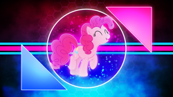 Size: 3840x2160 | Tagged: safe, artist:cloudy glow, artist:game-beatx14, edit, pinkie pie, earth pony, pony, g4, female, high res, mare, smiling, solo, wallpaper, wallpaper edit
