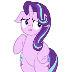 Size: 5044x5208 | Tagged: safe, artist:mrvector, starlight glimmer, pony, unicorn, g4, bipedal, both cutie marks, chubby, cute, female, floppy ears, glimmerbetes, mare, open mouth, simple background, solo, transparent background, wide hips
